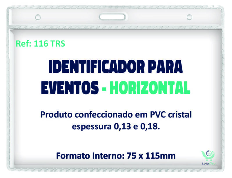 Identificador para eventos horizontal 75X115 mm