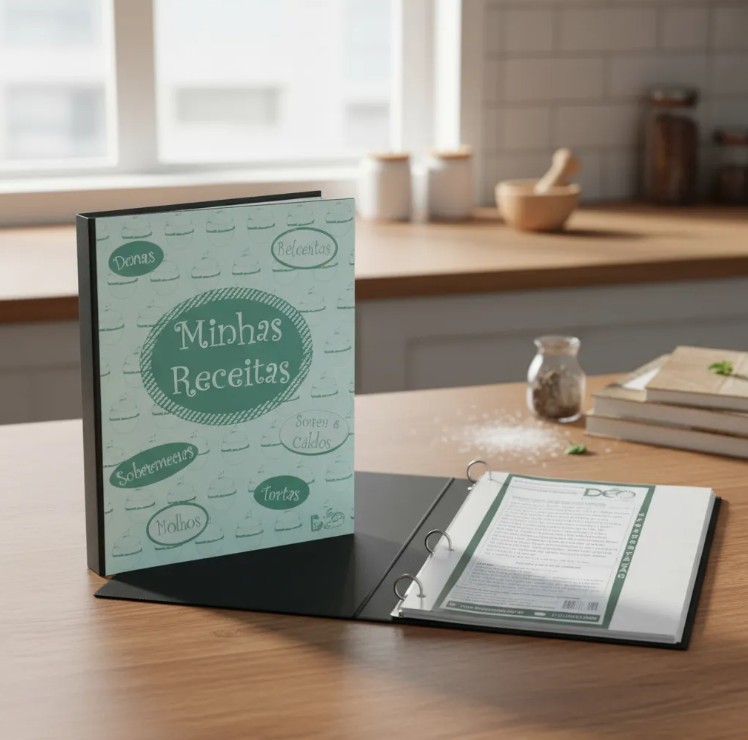 Pasta Fichário para receitas Culinárias