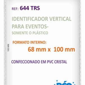 Identificadores/Crachás Transparentes Sem Acessórios - 50 Unidades - Imagem 2