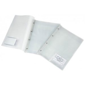 Pasta Catálogo A4 Capa Transparente Com Envelopes Plásticos e Visor de Identificação
