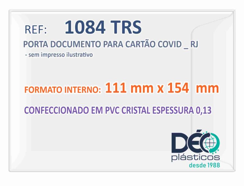 Porta documento com tampa formato interno 111 x 154 mm