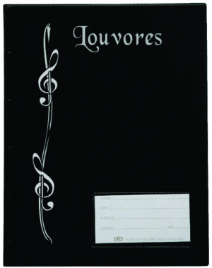 Pasta Catálogo Oficio louvores/GR) c/ 10 envelopes finos, 4 colchetes com visor – formato 245x335mm